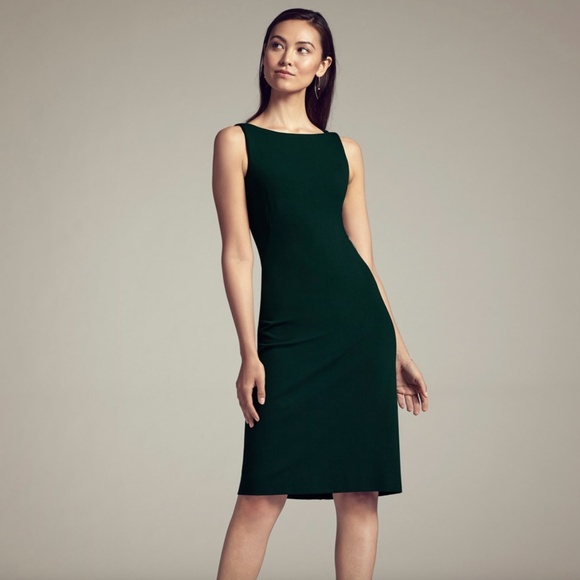 MM Lafleur the Lydia Green Twist Strap Ponte Sheath Dress - Picture 1 of 9